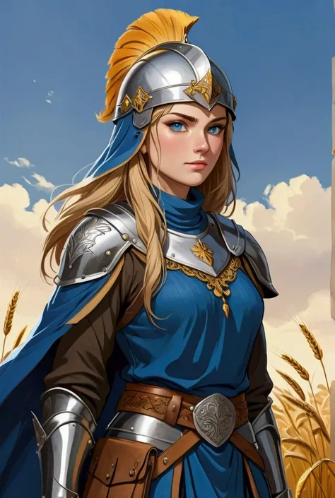 smiles
Lets imagine a beautiful warrior girl from the time of Kievan Rus. She has a tall and proud face with noble features, thin cheekbones and expressive, deep eyes of the color of sky blue. Her long, thick, wheat-colored hair is partially hidden under h...