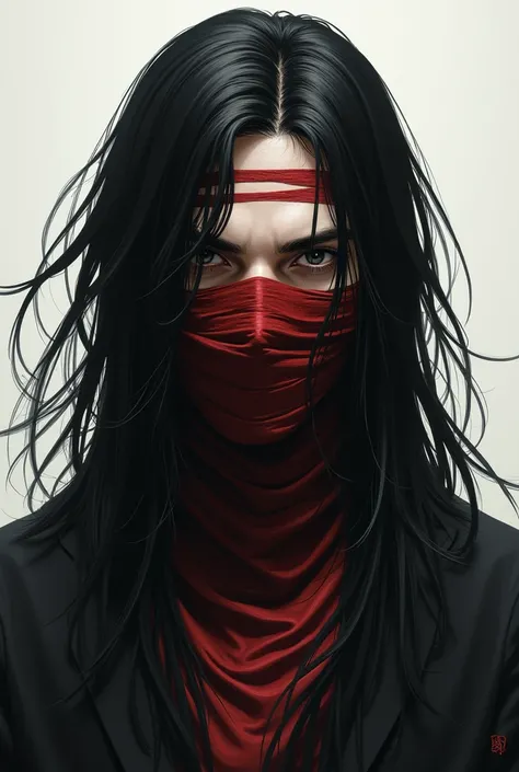 6 strand black hair bandage red and black the man