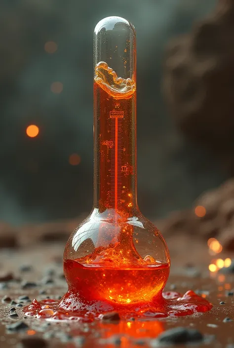 create an image of a melted thermometer