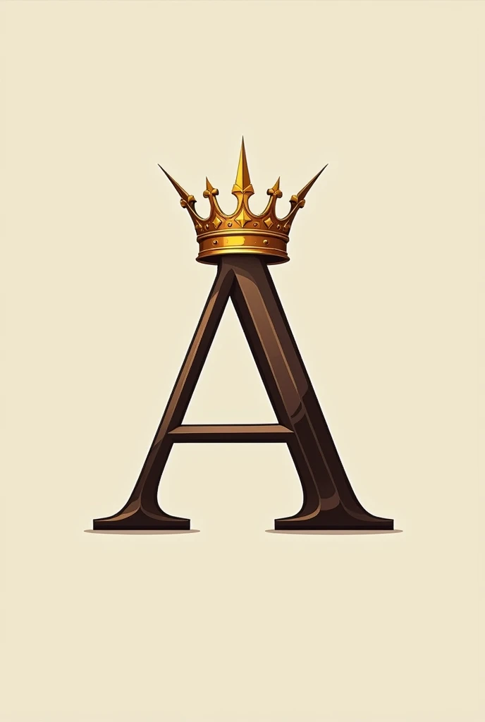 I want logo of  AL initial with king crown on top of it in gold 