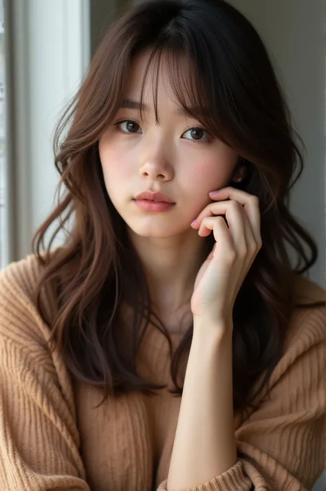 half British and half japanese girl with brown hair