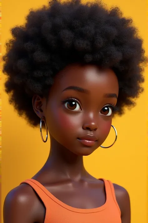 1 African American girl with afro hair style