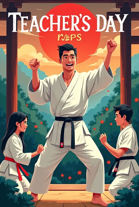 Karate themed image happy teachers day written in the image(a4 landscape)
Show something unique