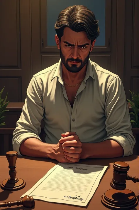 Faisla ho chuka hota hai aur ordinance ke papers Malik khandaan ke haq mein ban chuke hote hain."Image prompt: "A set of official ordinance papers being stamped with Malik familys name, while Ali watches in frustration."