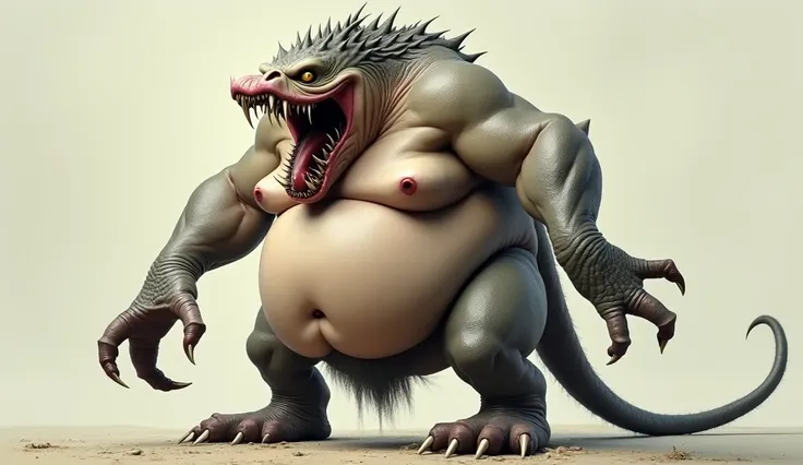 
1 , breasts big,  big-ass,fully body,gaping mouth, language, tusk, 