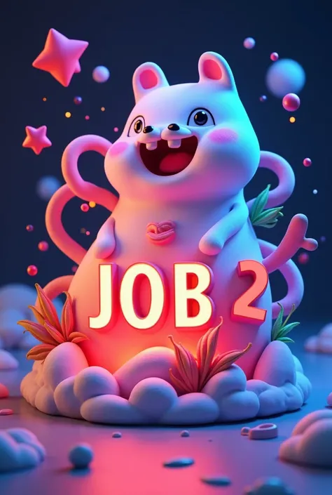 Make a Unique Colourful Animated 3D Gif Photo Button named  Job 2