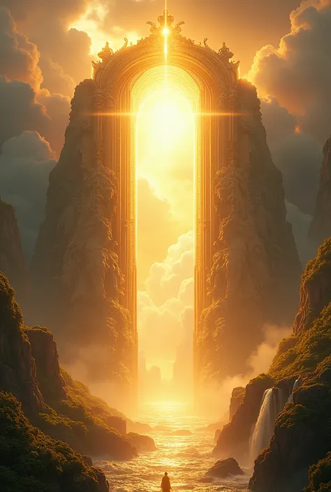 Make a representation of the heaven of the Bible With the gates of paradise 