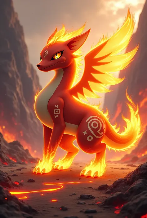 You didn&#39;t understand me well, create a fire-type starter pokemon for this region and its three evolutions