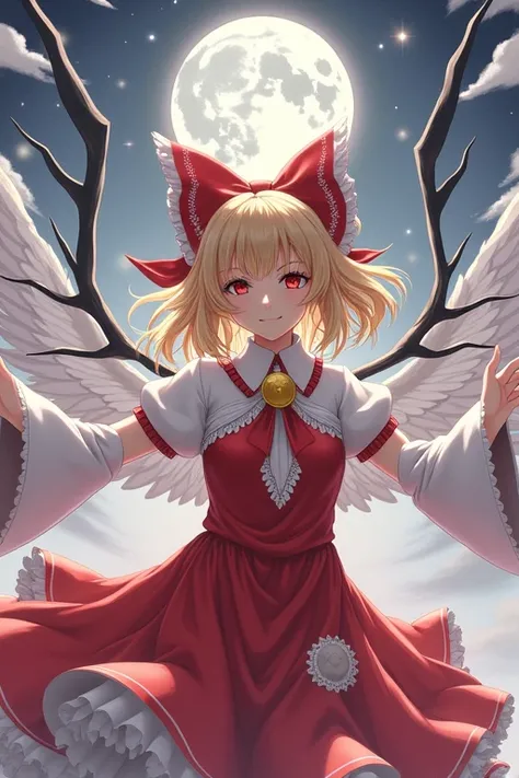 Flandre Scarlet　Moon background on white