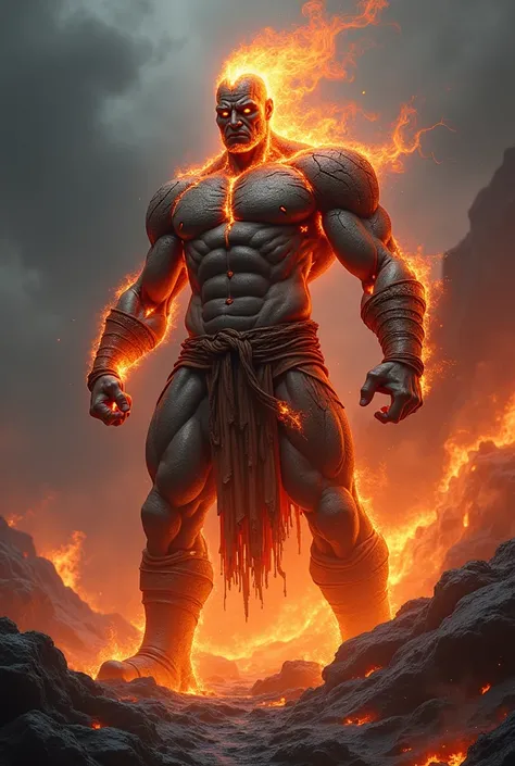  Vulcanus, God of Fire , make him with stone and lava skin 