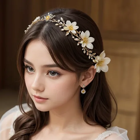 1girl, Hair Ornament, princess, flower 