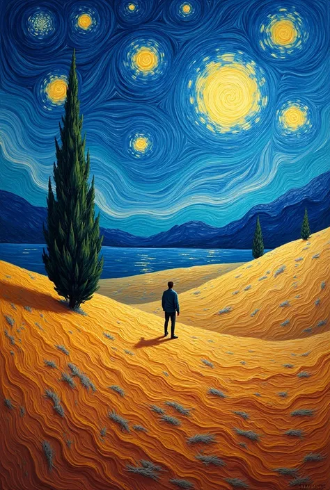 An image based on Van Gogh&#39;s paintings with nothing