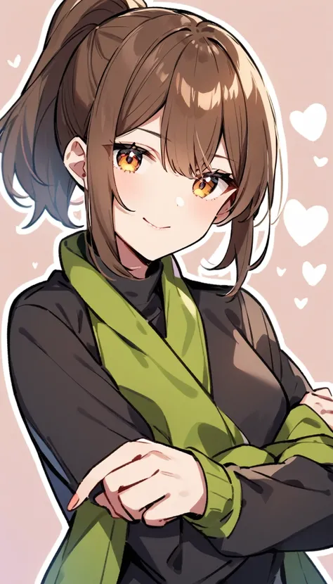 Brown Hair、ponytail