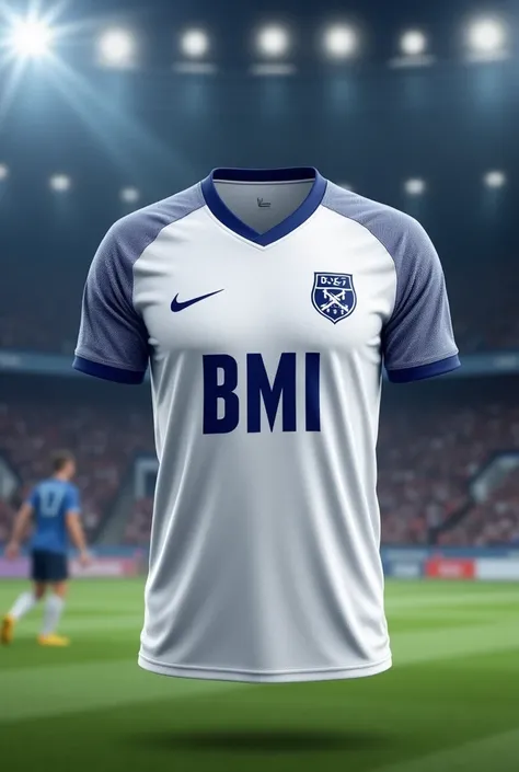 You can create a soccer shirt that in the middle says BMI as for the height of the belly, The colors can be white and blue 