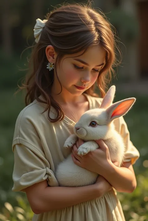 one holding a rabbit