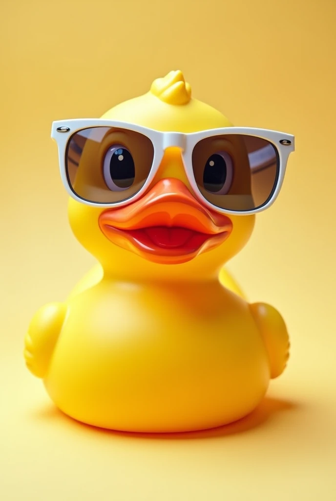 A rubber duck with Oakley Juliet sunglasses