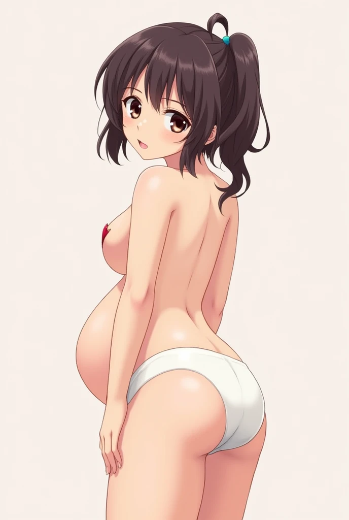 Anime girl in panties with a big ass 
