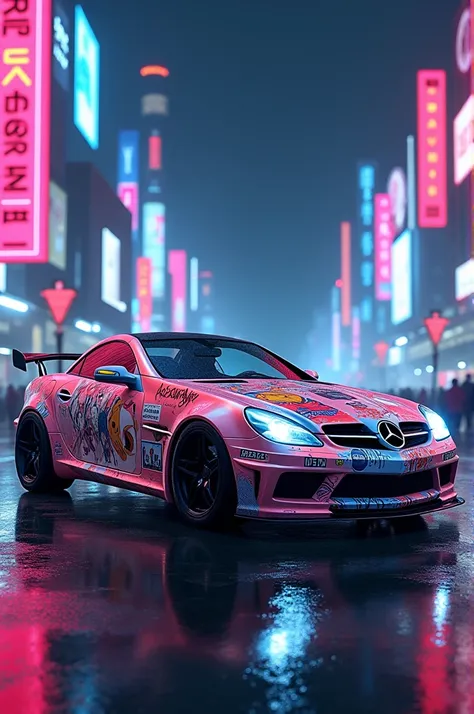 Show me a mercedes benz slk 350 2005 wrapping anime 