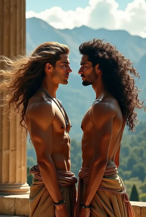 Greek and Inca man wavy hairstyles 