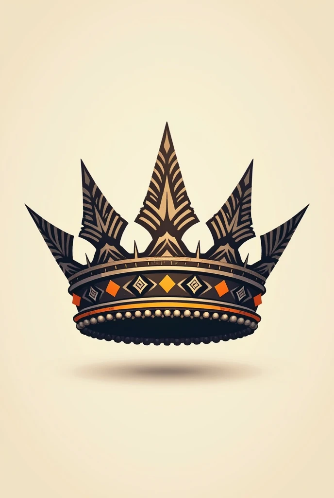 a pre-Hispanic style crown for a logo that has a slight resemblance to a pyramid