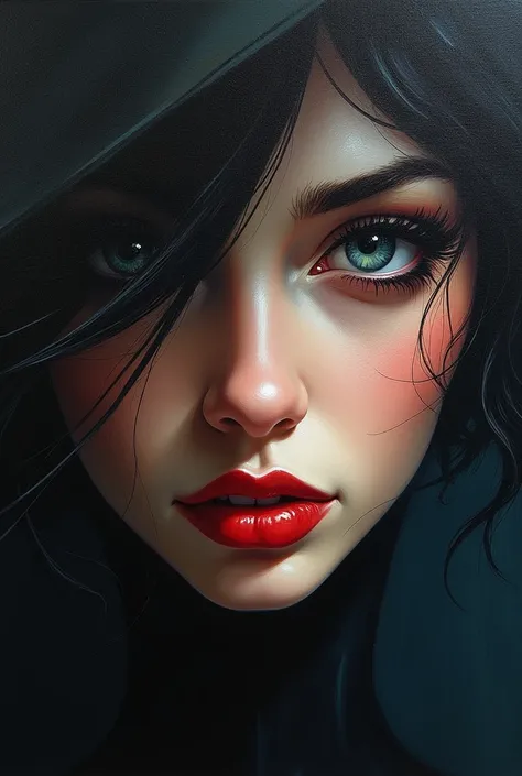 Ionoxidio ,beautiful detailed eyes, beautiful detailed lips, extremely detailed eyes and face, long eyelashes, messy colorful hair, dramatic lighting, intense colours, thick, Textured brush strokes, moody atmosphere, vibrant palette, dramatic chiaroscuro, ...