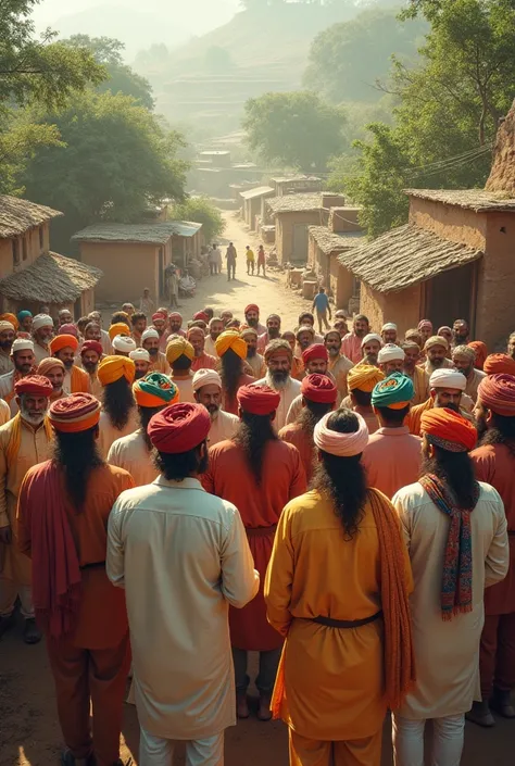 Indian style politician group who standing in village Large image 

