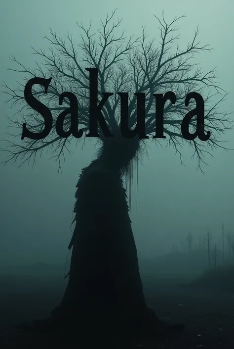 (p image of stockholm syndrome, that it has darkness and fear and that it has a capital Sakura as its title that has branches and thorns on the sides