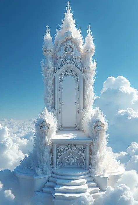 Create a throne of sapphire and alabaster in the sky Make it more beautiful