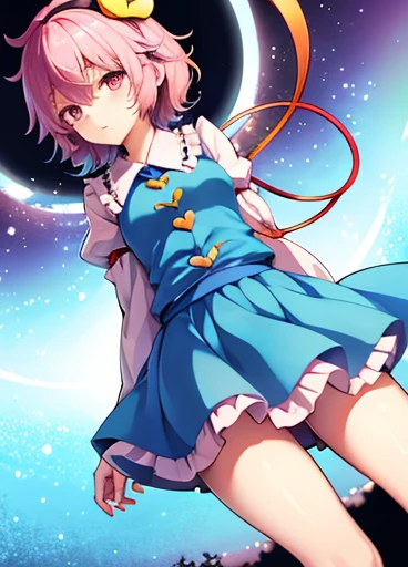 Touhou Characters　Satori Komeiji　Small breasts　tights　　Pink Hair　Spread your legs　I&#39;m not wearing pants　naked