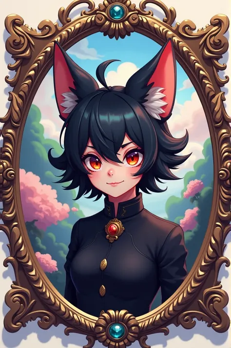 Create a picture of kuromi with a frame