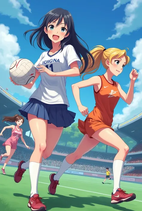 The beautiful anime athlete girls