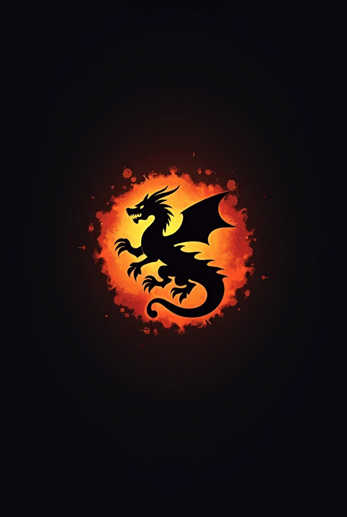 fire dragon icon, minimalist dark background



