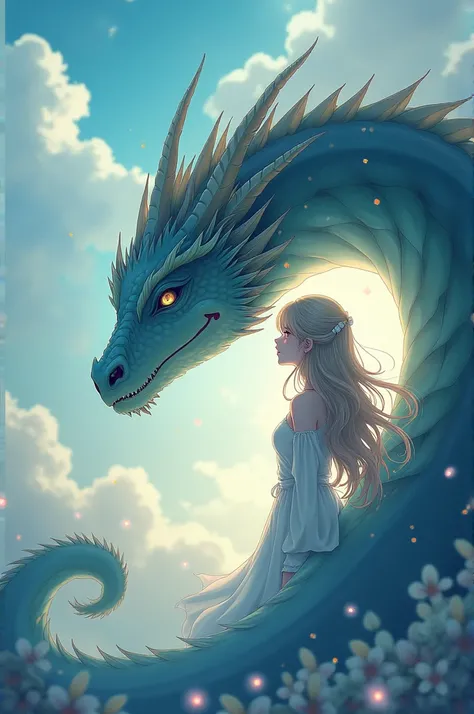 An anime character with her dragon