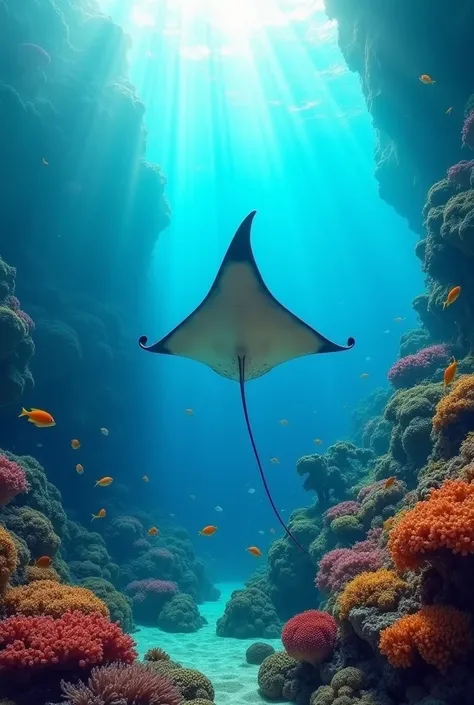 Picture of a stingray swimming in the Thai number one.