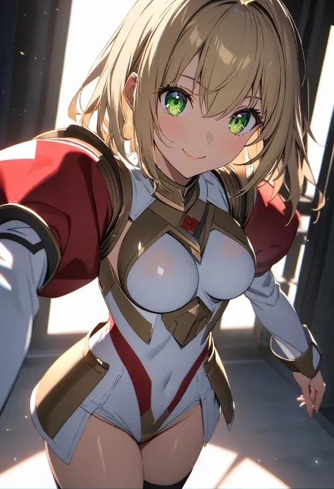 score_9, score_8_up, score_7_up, score_6_up, source_anime, (masterpiece), best quality, 1girl, nero ,fate extra, blonde hair, expressive eyes, perfect face, green eyes, well endowed body, detailed eyes, full body shot, perfect anatomy, ray tracing, UHD, (c...