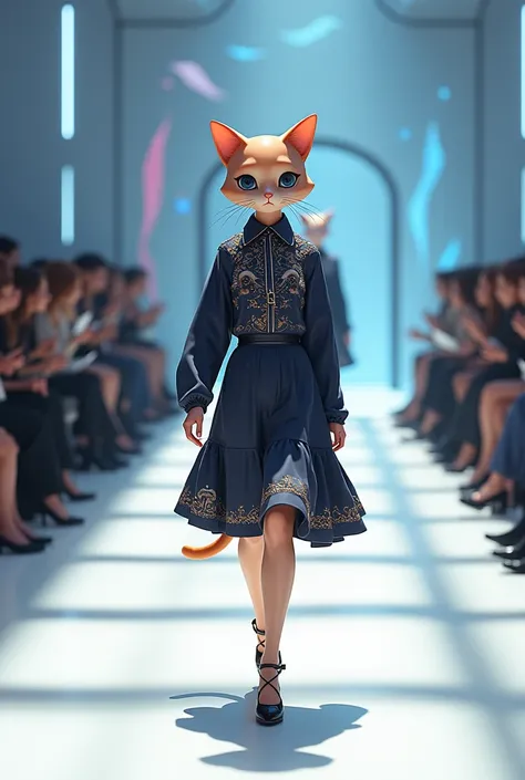 Prada presents its Spring/Summer 2024 collection　Cat　Anime Style　fashion show