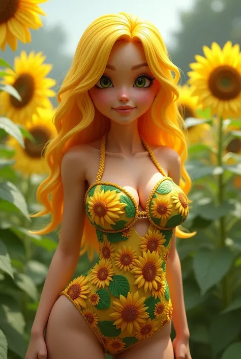 Sunflower from pvz human version with big boobs




