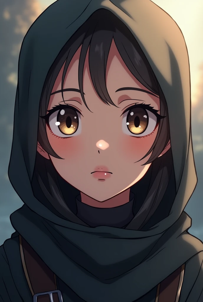 
Strong anime hijabi girl face