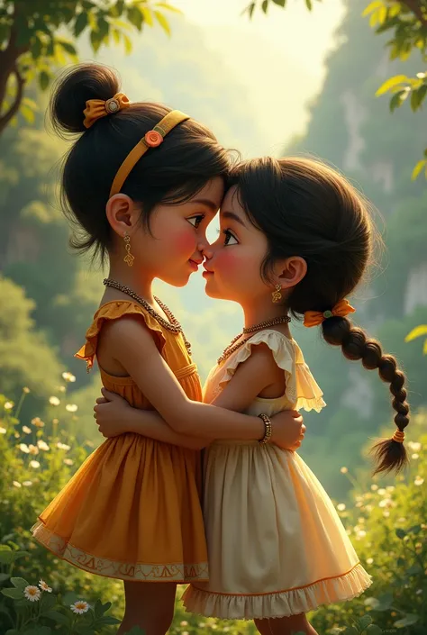 Xinca children kissing 
