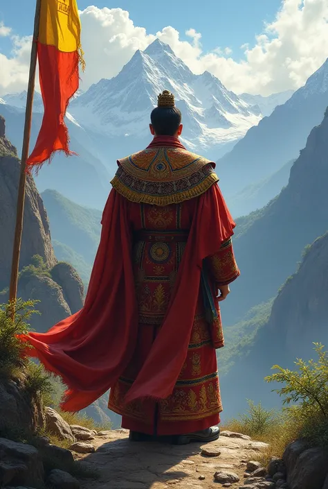 Back view of Bhutan king