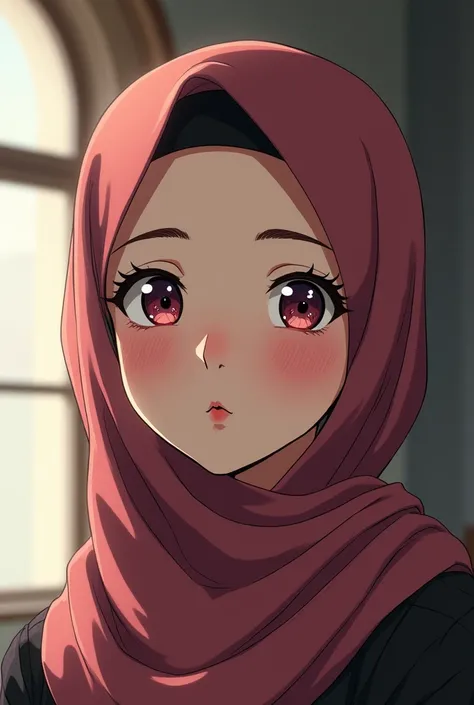 Educated anime hijabi face