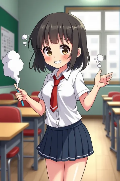 Farting school uniform girl character