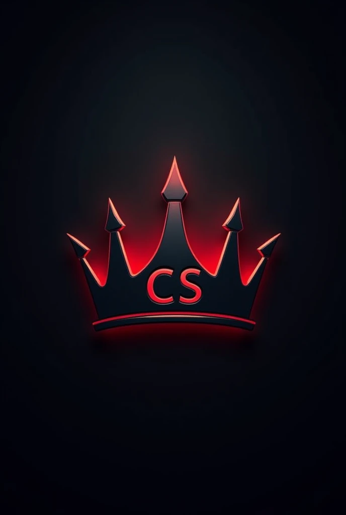 Make a crown logo with red and black accents with a C and an S in the crown