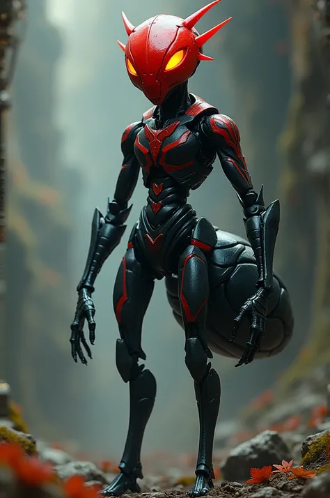 Ant with red mask standing
