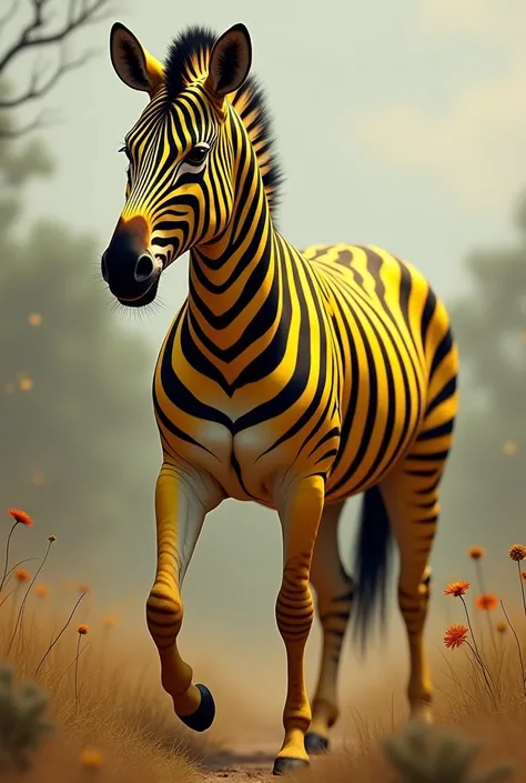 Realistic Yellow zebra