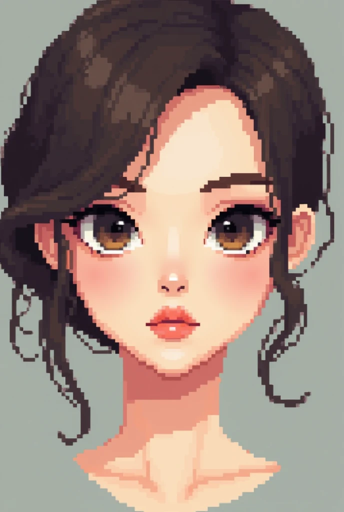 Pixel art 64x64 female face