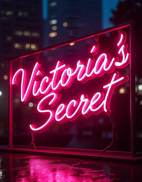 Create a Neon sign that says "Victorias Secret." 