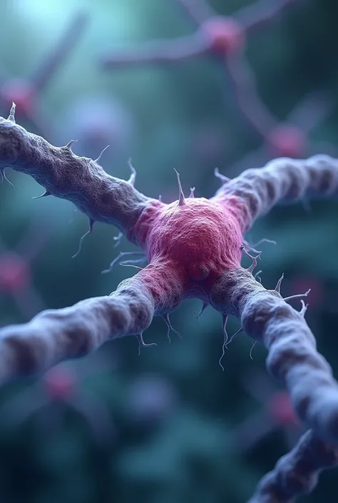 A close-up view of a cell receptor on the surface of a human cell. An antagonist molecule is bound to the receptor, preventing another molecule (an agonist) from attaching. The background should show a blurred cellular environment, highlighting the recepto...