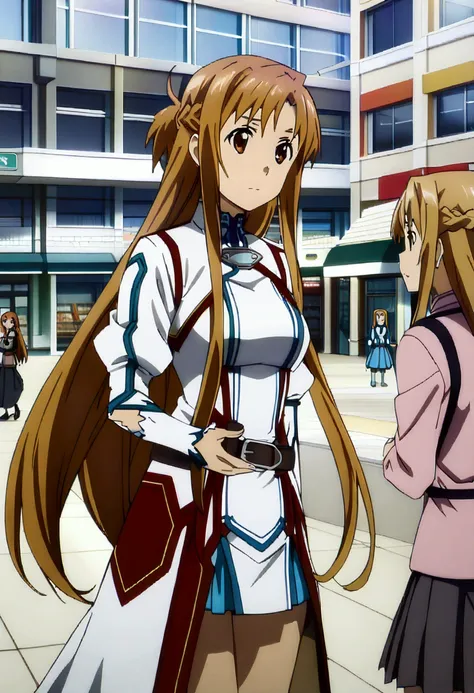 (((asuna, anime art style, long_hair, skirt, brown_hair, brown_eyes, very_long_hair, belt))),(((2+ girls, Shopping at the shopping center))) ,depth of firld, cinematic, game cg, anime screencap, official art, masterpiece, best quality,  (((cloned face)))
(...