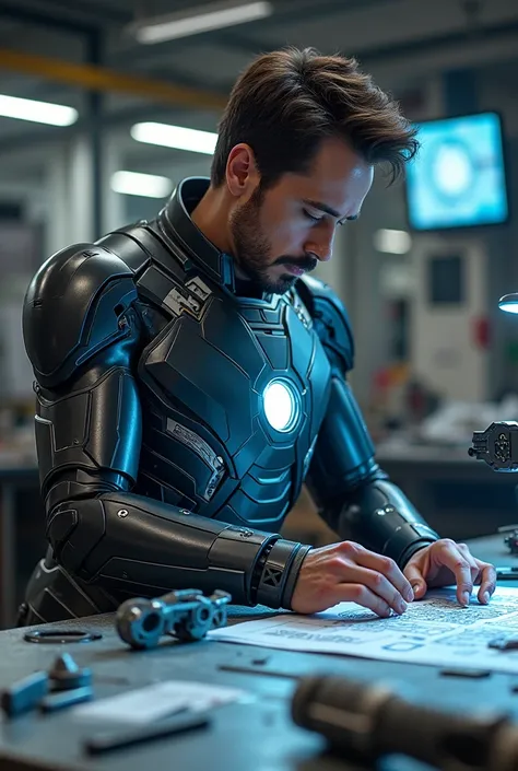 Tony Stark is making an iron man suit